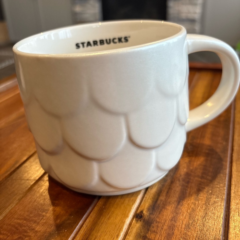 Starbucks 2023 Easter Pearl White Mug Mermaid Siren Scales 14oz